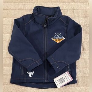 NWT Cowboy Hardware Boys "Too Tough To‎ Cry" Softshell Jacket Navy Blue Size 5T